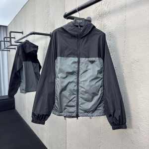 「#2237」Prada hoodie; zipper hoodie 
